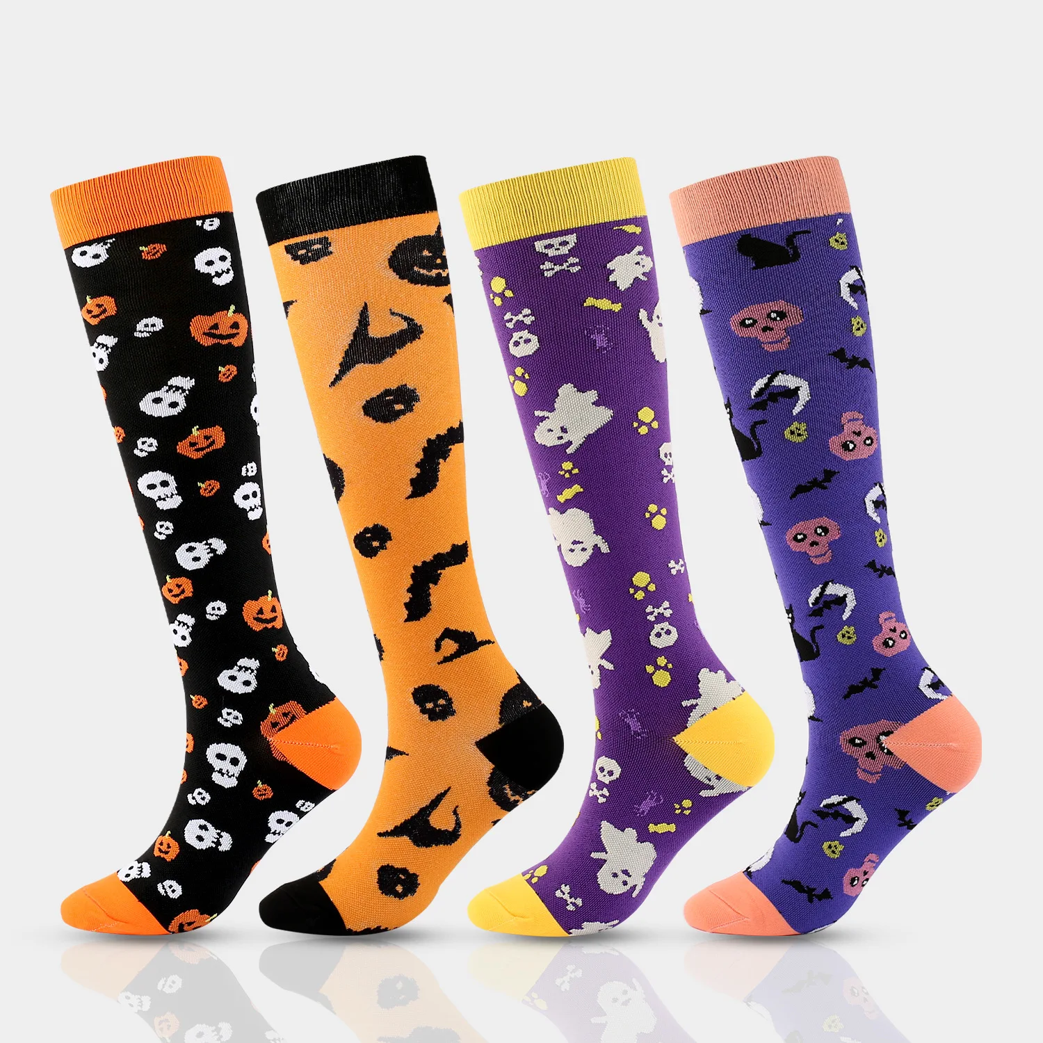 2024 Wholesale Products Sport Compression Stockings Skeleton Nylon Halloween Socks