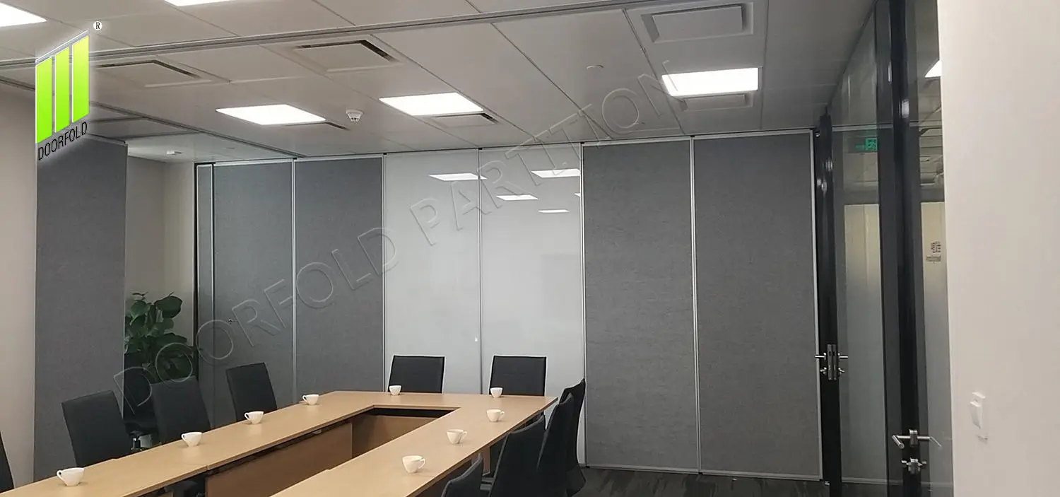 Office MDF board sound proof mobile sliding partition divider collapsible movable wall fire proof operable panel acoustic