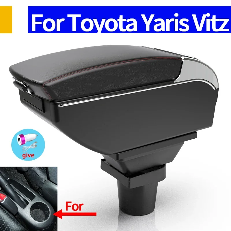 Для Toyota Yaris Vitz Hatchback1998 1999 2000 2001 2002 2003 2004 2005 автомобильный подлокотник центральный для хранения USB аксессуары