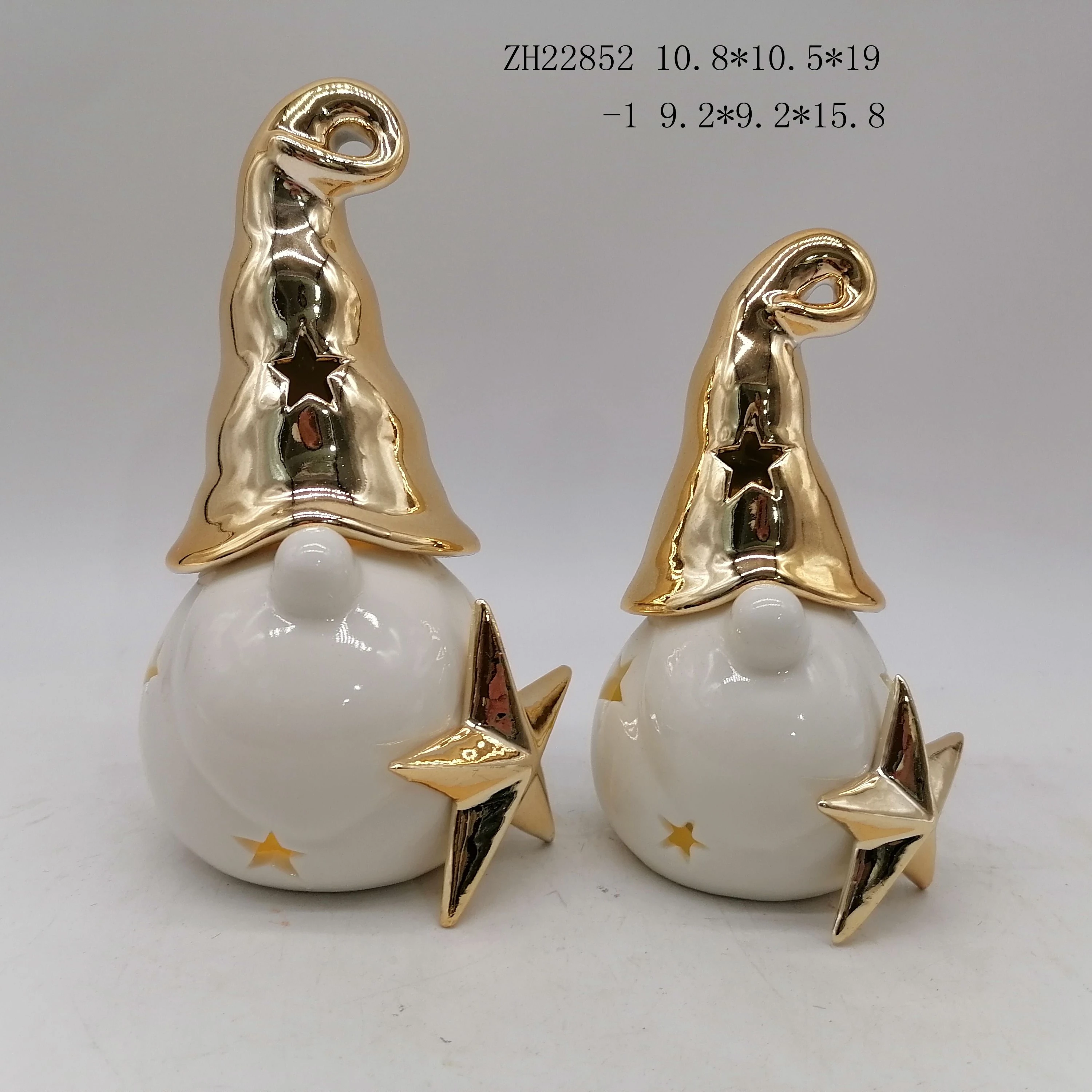 Christmas Gnome Santa Claus Statue Figurine Decorative Ceramic Xmas Ornament Home Decor Accents Collectible Santa Sculpture