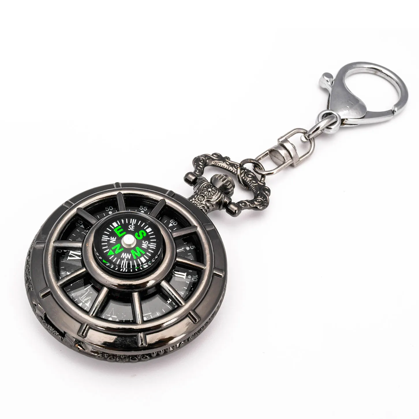 Clip-on Quartz Backpack Fob Belt Watch Unisex Outdoor Activities Vintage Rome Digital Fashion Compass Quartz Pocket Watch