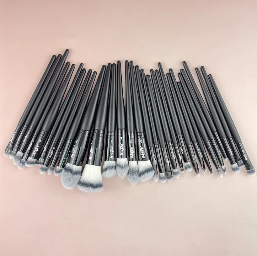30 Makeup Brush Set Vegan Black Professional Private Label Beauty Synthetic Hair for Factory Price