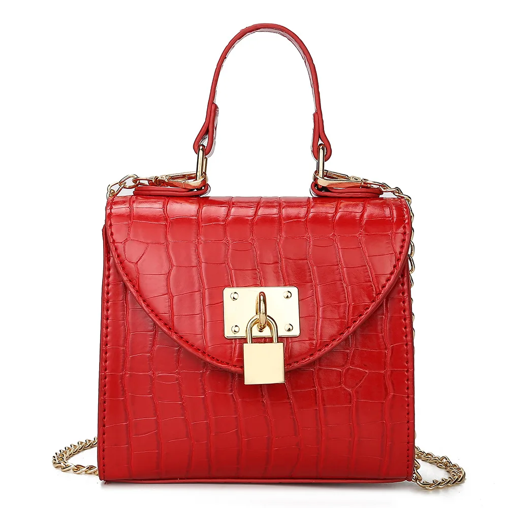 eu market exclusively for summer crocodile pattern PU leather chain lock hand shoulder bag mini bag