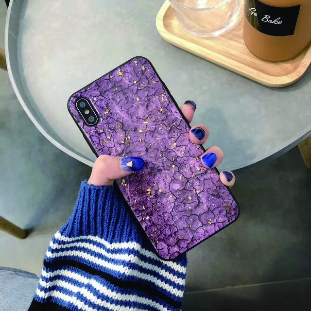 Suitable for iPhone 11 pro Korean style gold leaf marble pattern 7 / 8 plus mobile phone case plastic case