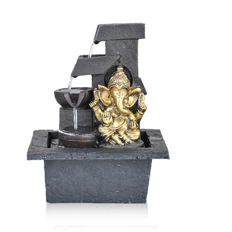 
Best Selling decorative god craft tabletop resin small fountains buddha 