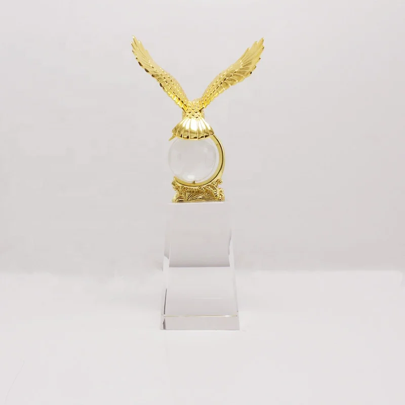 New Design Crystal Award Glass Eagle Trophy for Business Gifts