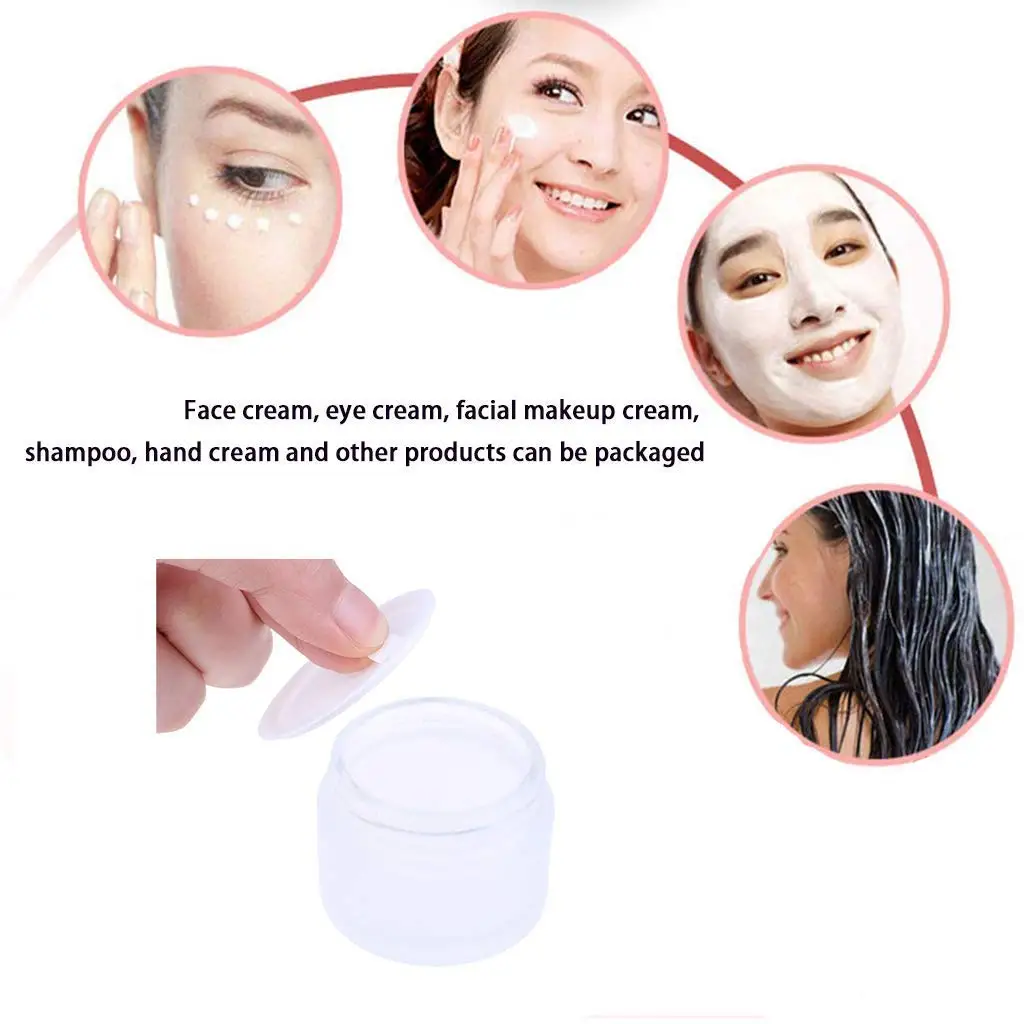  Wholesale recycled glass jars with plastic bamboo lids frosted cosmetic for body