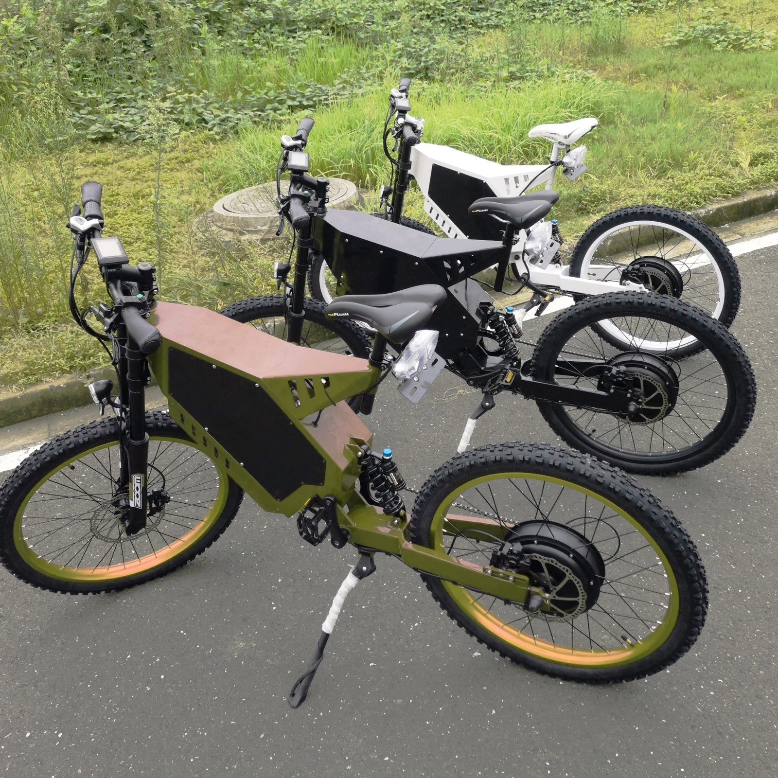 GPS Off Road Electric Mountain Bike 8000W 12000w 72v steal th bomber Fat Tire Electric Bicycle with KKE DNM fork
