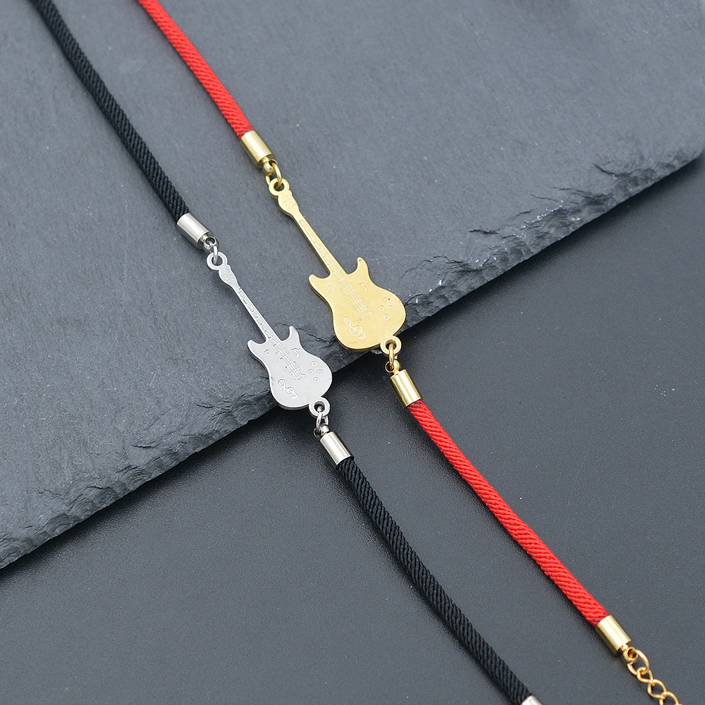 Trendy Design Valentines Day Romantic Special Gift Item Gold Silver Guitar Bracelet Jewelry Couple Amour