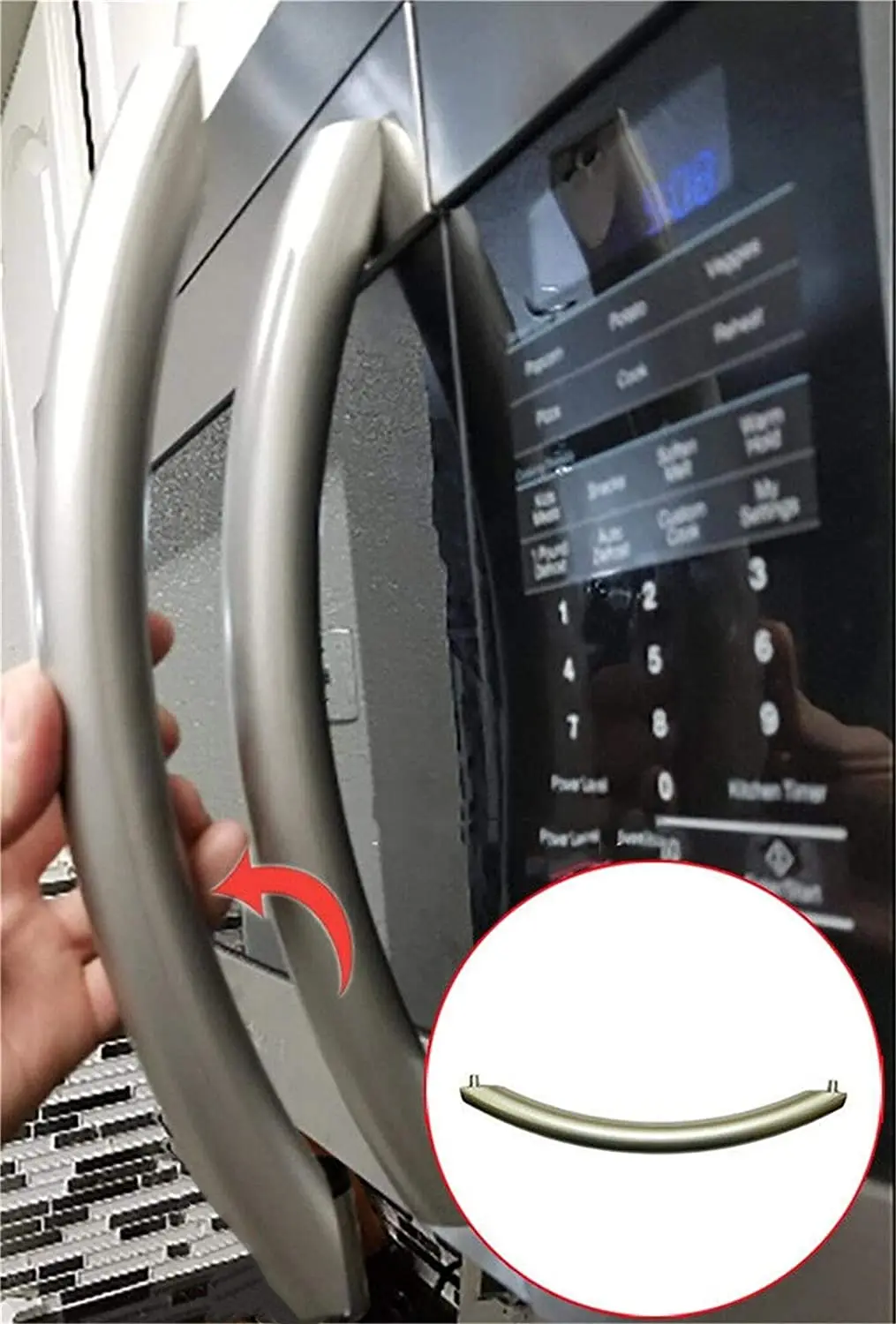 Microwave Oven Door Handle for Samsung Microwaves DE94-02409C SMH1611SE Silver oven door handle