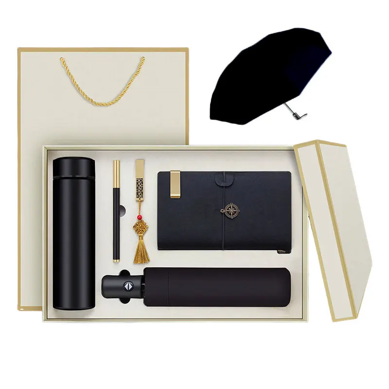 8 pieces Cheap Premium Gift Sets Custom Corporate Promotional Gifts Item With Logo Cup and notebook umbrella gift set