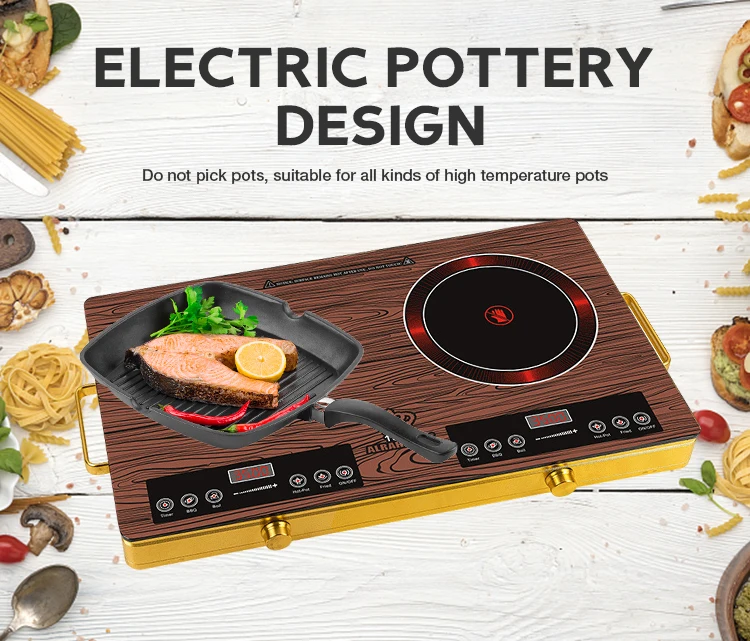 High Quality Wholesale Cheap Two Eye Cooker Double Induction Cooktop Double Burner Halogen Ceramic Cooktops