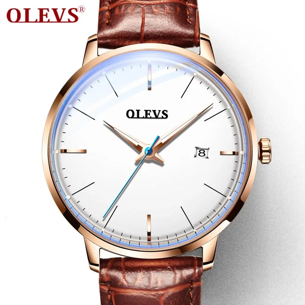 OLEVS 6609 Luxury Automatic Simple Watches Fashion Rose Gold  Swiss Movement Self Winding Mechanical Waterproof Sport Men Watch