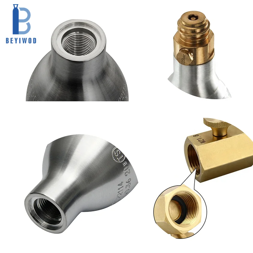 sparkling water co2 60l gas cylinder 0.6l co2 aluminum soda cylinder bubbling co2 tank cylinder