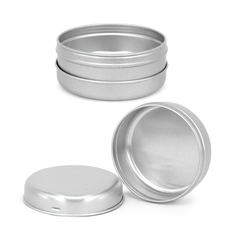 60gEmpty Candle Box Tin Can Empty Lip balm Cosmetic Empty soap Aluminum Tins Cosmetic Round Cream Jars