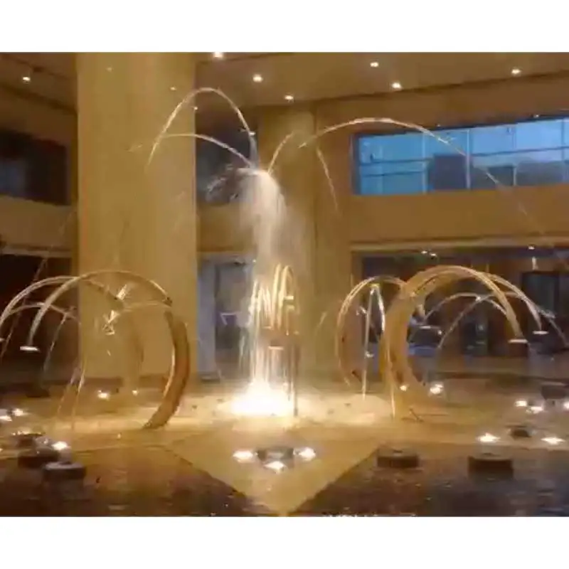 indoor hotel lobby laminar jumping water fountain