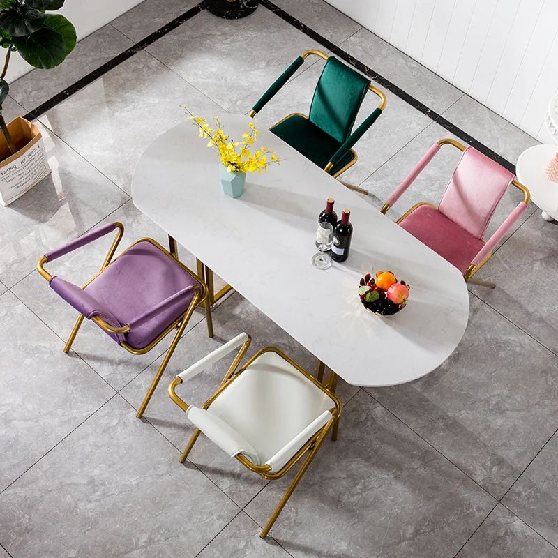 victorian pink tape home furniture metal fram designer leather chair dining