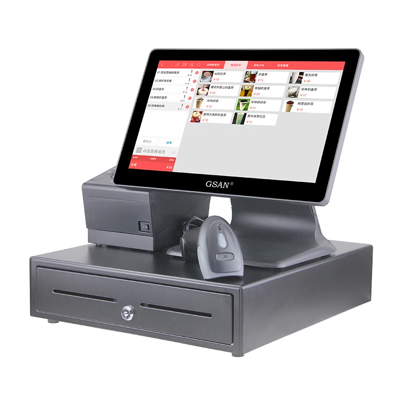 Factory Direct 15inch Touch Complete POS System for Retail Simple Design Pos System with Software Supermarket