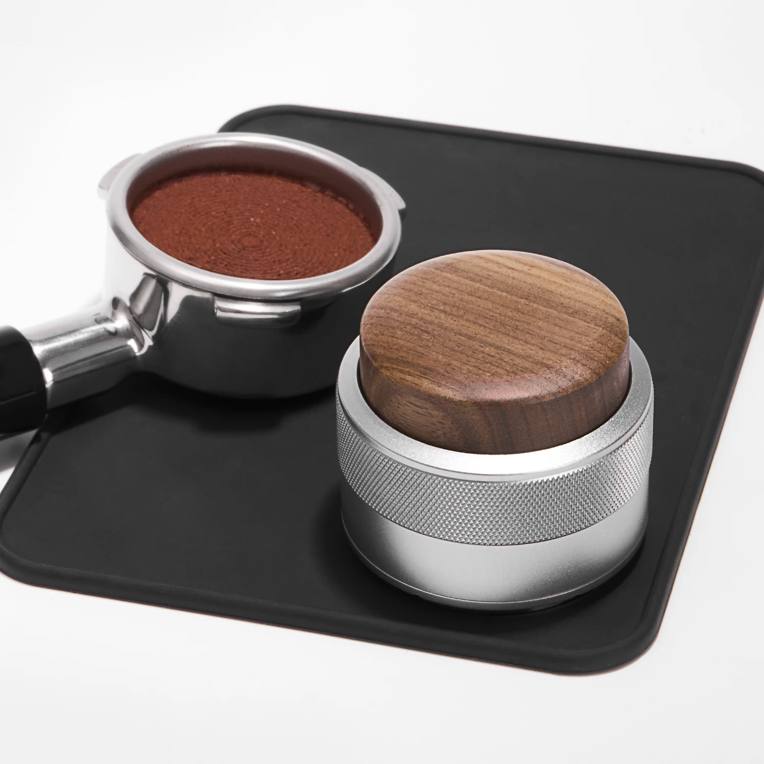 New Barista Tools 2 in 1 Walnut wood Lid constant 304 Stainless Steel  51mm 53mm 58mm Tamper Coffee Leveler Coffee Distributor