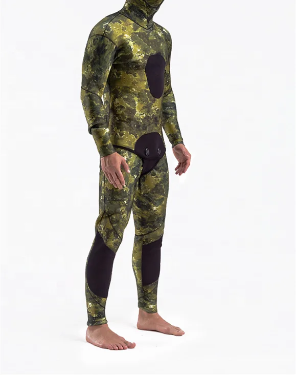 2 Piece Surfing Diving  3MM 5MM 7MM Open Cell Freediving Hunting Camo Neoprene 2 Piece Spearfishing Wetsuit