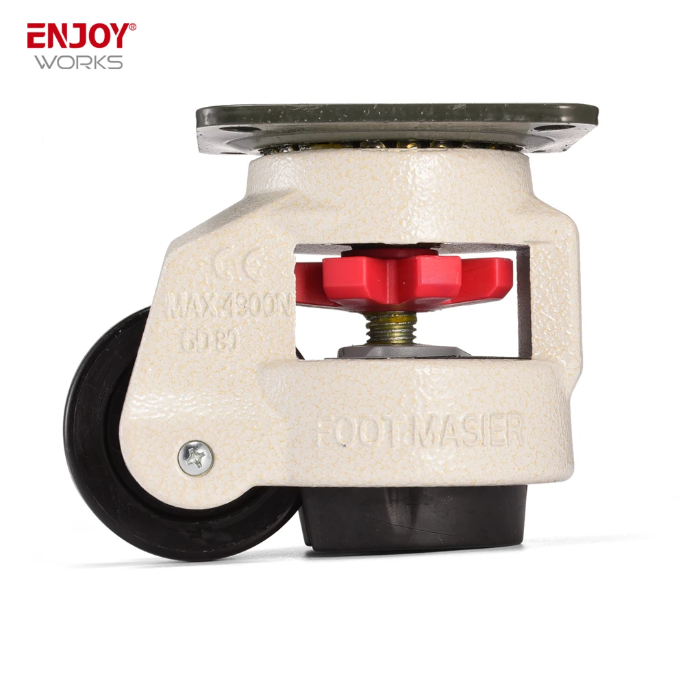 Footmaster GD-60F/80F/100F Nylon Wheel Top Plate Leveling Caster