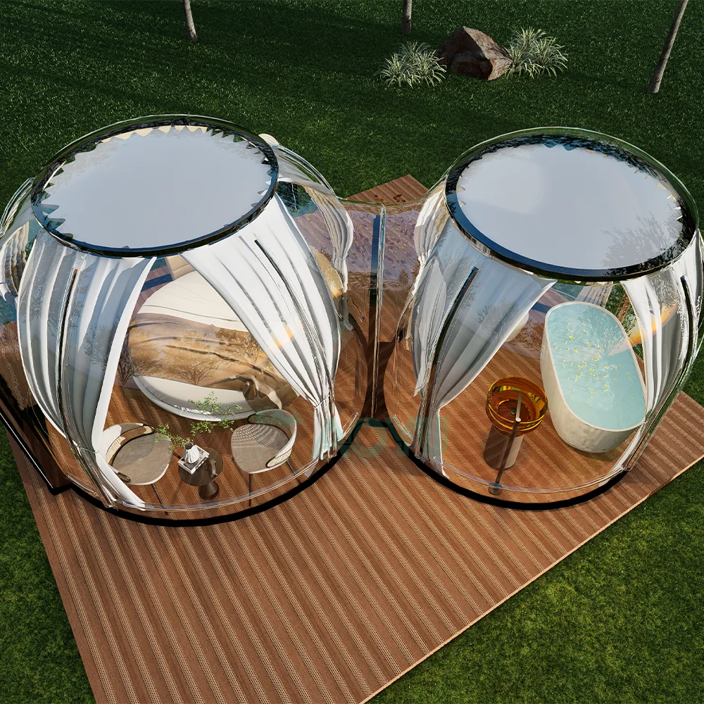 Custom New Polycarbonate Star 360 Degrees Pc Home Hotel Dome Tent House Waterproof Transparent Bubble Tent
