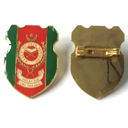 eco friendly Malaysia country shield printed epoxy resin lapel badge pins