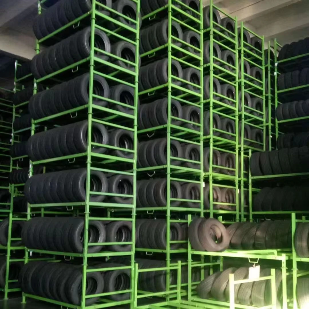 Commercial Mobile Metal Heavy Duty Stacking Steel Truck Tire Rack Storage System