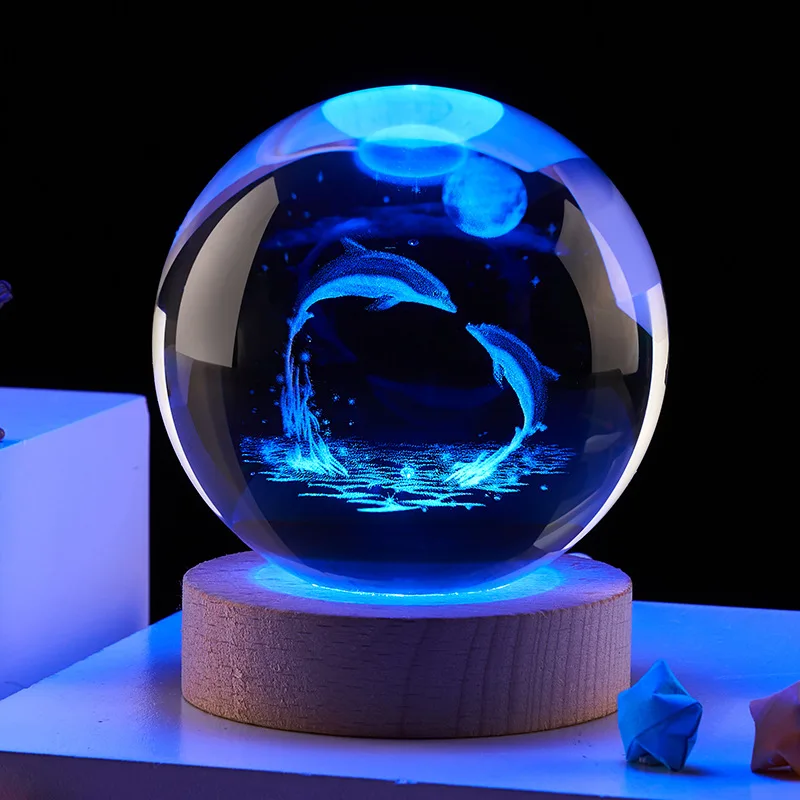 Honor Of Crystal Высокое качество оптовая продажа 3D светящийся хрустальный шар орнамент практичный и креативный Выпускной подарок