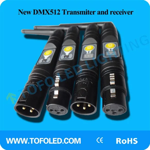 Беспроводной DMX512 2,4G цифровой трубчатый XLR передатчик и приемник с ЖК-дисплеем