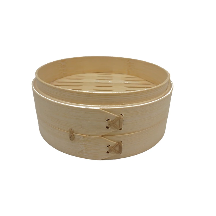 Steamer Basket Promotion Cheap Price 100% Bamboo New Customized Logo 8 Inch Food Contact Safe Natural Bamboo Color All-season