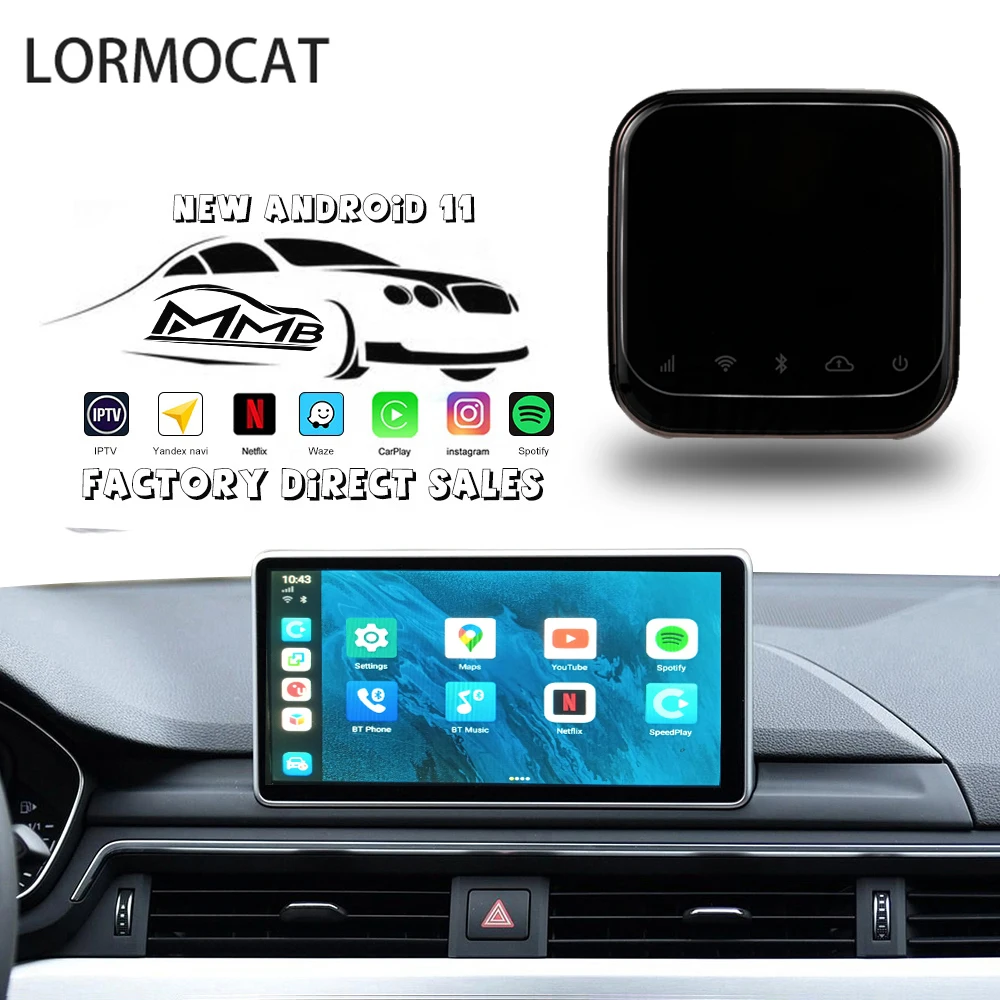 Plug and Play Universal Wireless Car Play Interface Smart Android 10.0 Multimedia Video Apple CarPlay AI Box