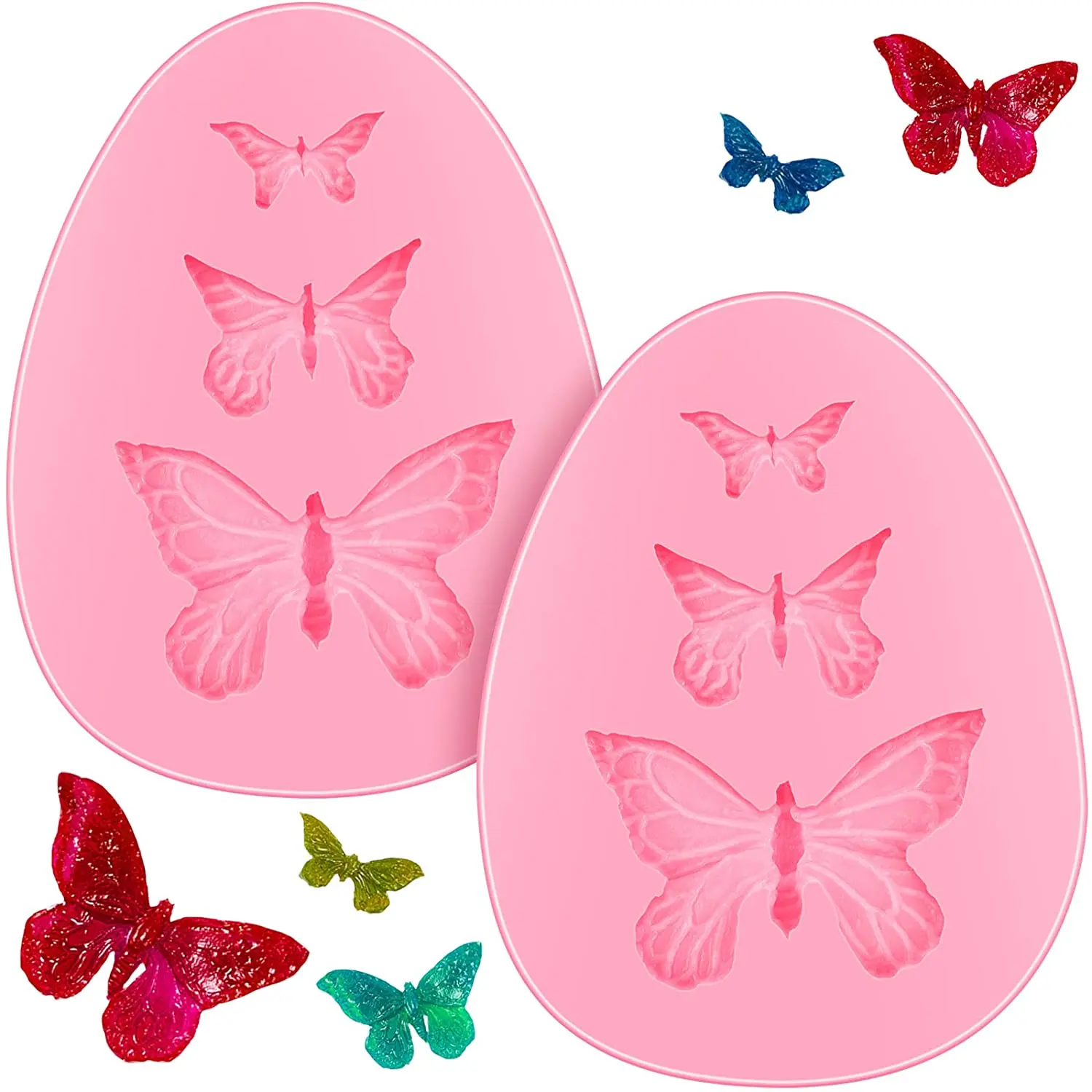 Butterfly Silicone Molds Mini Butterfly Fondant Cake Baking Mold Cupcake Decoration Tool for Homemade Cake DIY Polymer Clay