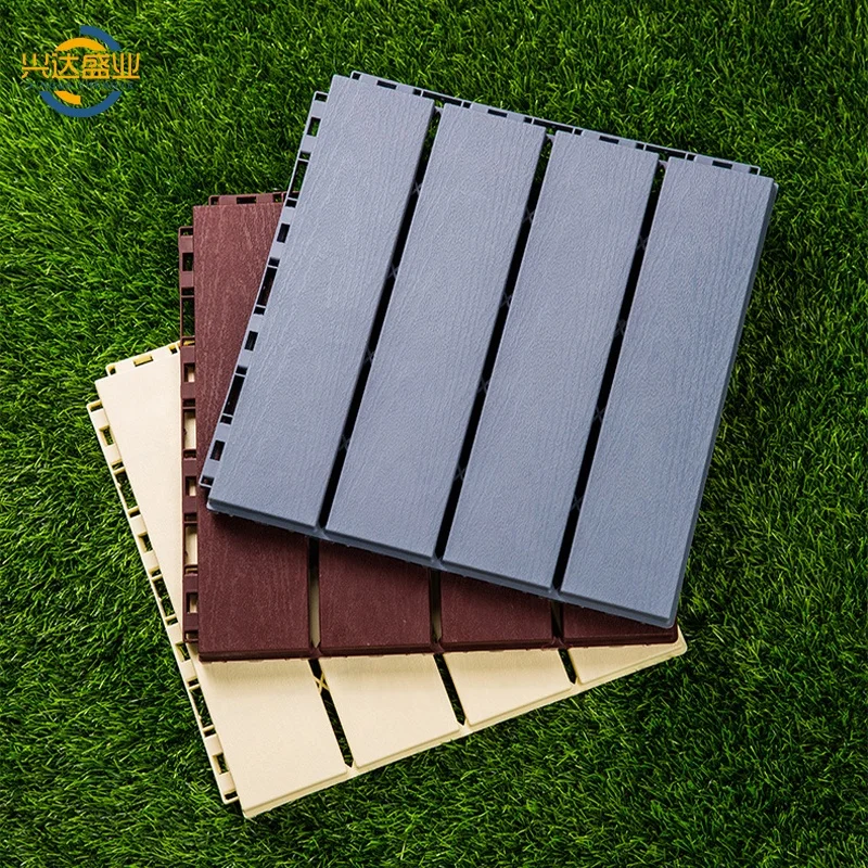 Balcony Outdoor Floor Tiles PP outdoor wood interlocking flooring tiles