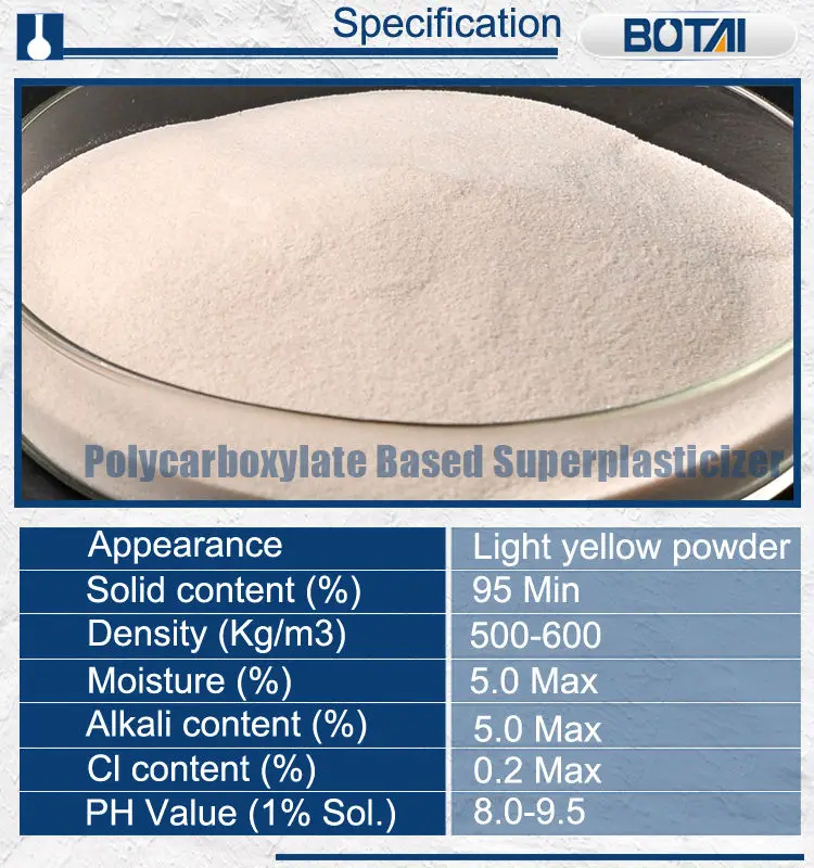 BOTAI DEMACSA pce powder superplasticizer pce powder concrete pce water reducer polycarboxylate based superplasticizer