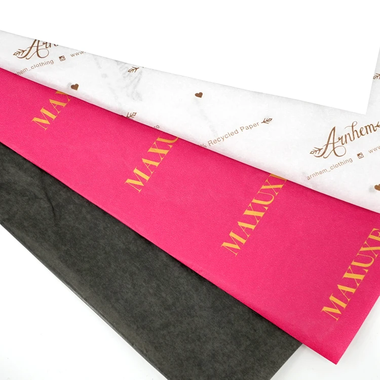 Custom designed wrapping tissue paper with logo seidenpapier for clothes gift packaging