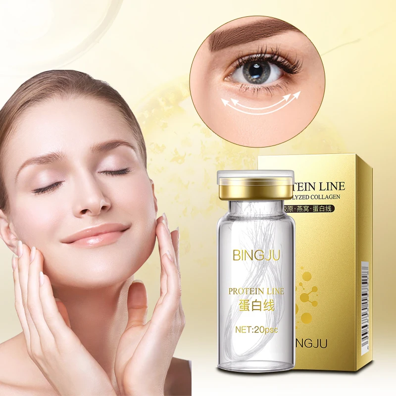 Absorbable gold hydrolyzed collagen thread for face lifting dissolvable collagen silk threads