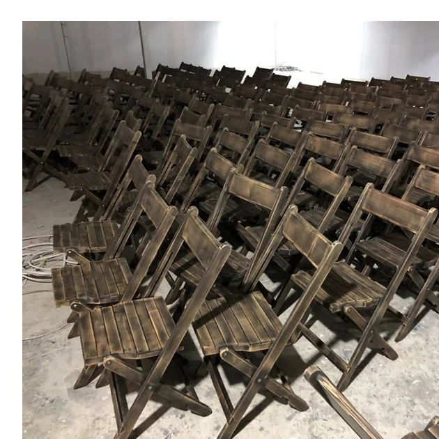 Factory Cheap Wooden Foldable Slatted Chairs for Wedding Banquet Events