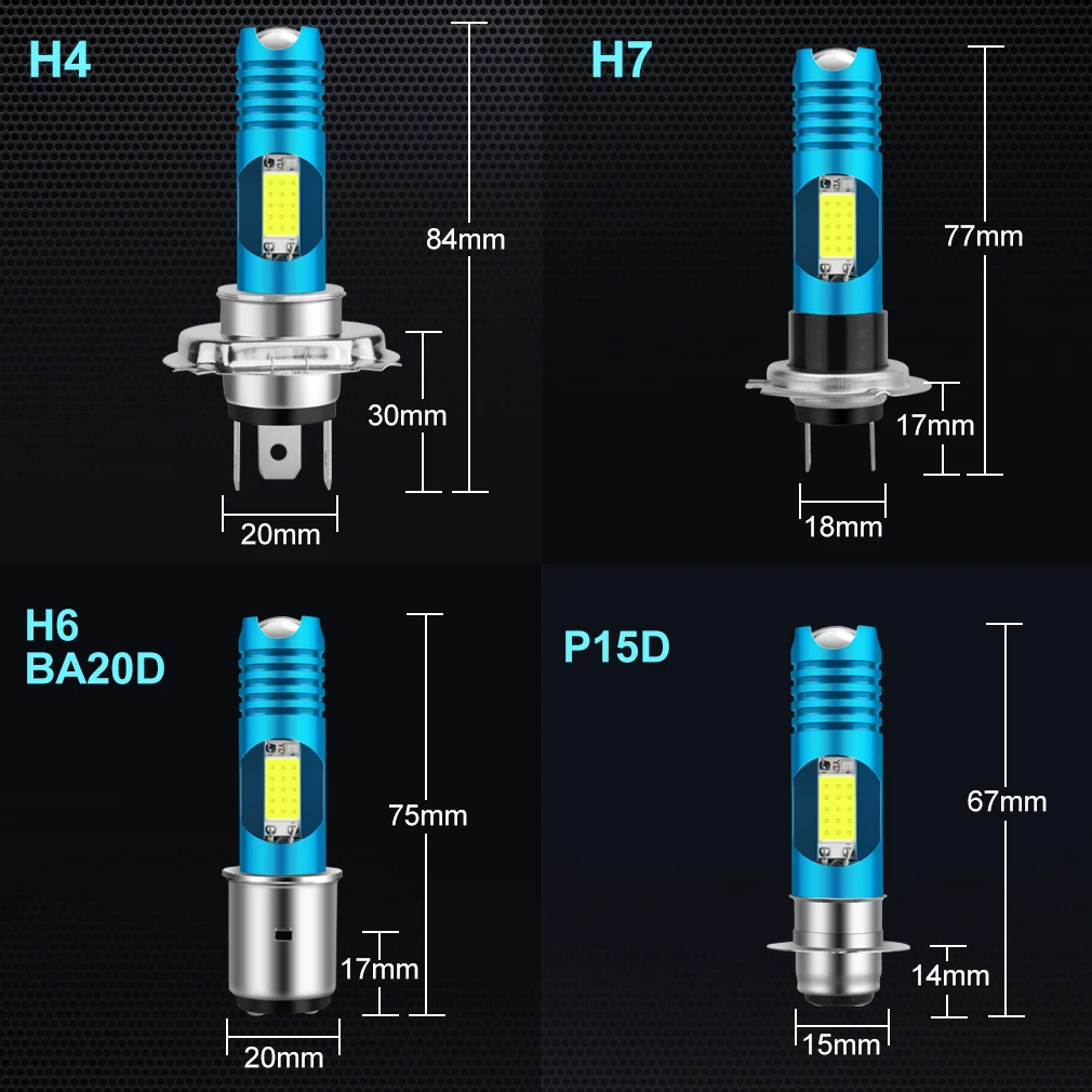 RGB H4 H7 LED P15D H6 BA20D LED Motorcycle Headlight Blub 12V Moto Light For Moped Scooter Motorbike ATV Lamp Hi /Lo Beam
