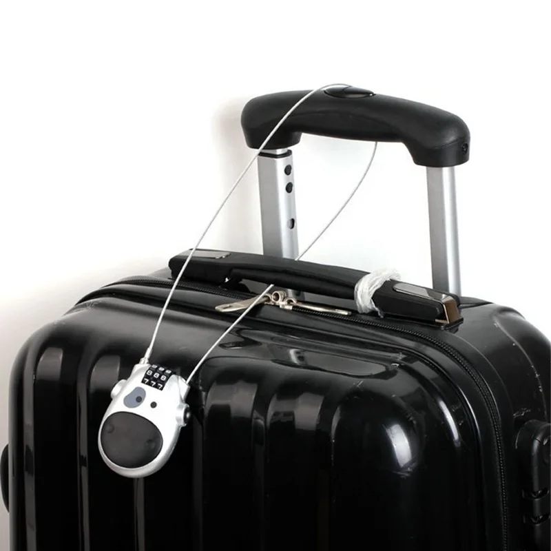 Universal Motorcycle Bike 3 Digit Password Lock Steel Rope Lock Mini Portable Telescopic Wire Code Suitcase Bicycle Helmet Locks