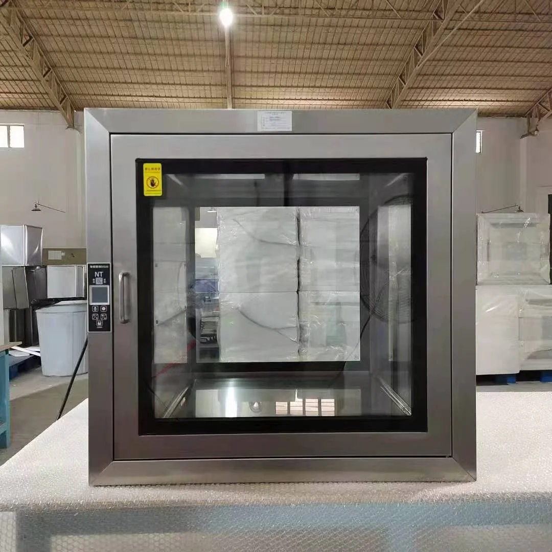 AMBER produce air shower pass box for clean room active pass box interlocking cleanroom sus304 pass box