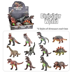 BS 6 Kinds Mixed Animal Toy Light And Music Dinosaur Models Vinyl Dinosaur Toys Realistic With IC