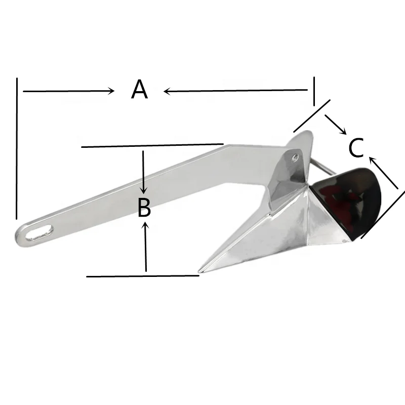 Stainless steel 316 Bruce Claw Force Anchor 4.4 lb (2 kg) Ocean grade finish