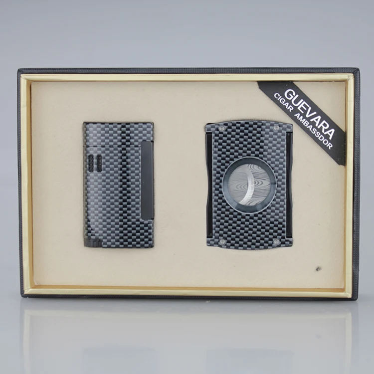  Guevara Lightweight fashion carbon fiber cigar lighter cutter accessories