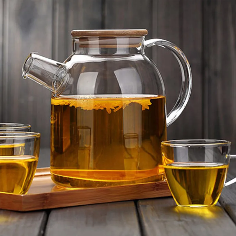 Wholesale high quality 1600ml Heat-resistant Glass Teapot with Removable Loose Tea Glass Infuser Tea Kettle tea pot