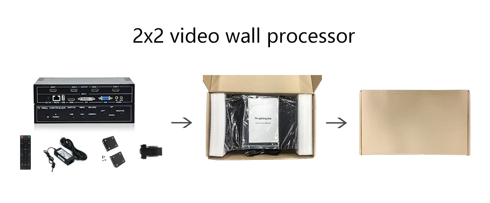 video wall control 1X2 1x3 1x4 2x2  2x3 3x2 3x3 USB VGA HDM I DVI TV video wall splice processor