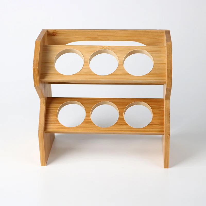 Wholesale Premium 2 Tier Bamboo Spice Holder Organizer Kitchen Wall Storage Spice Rack Set
