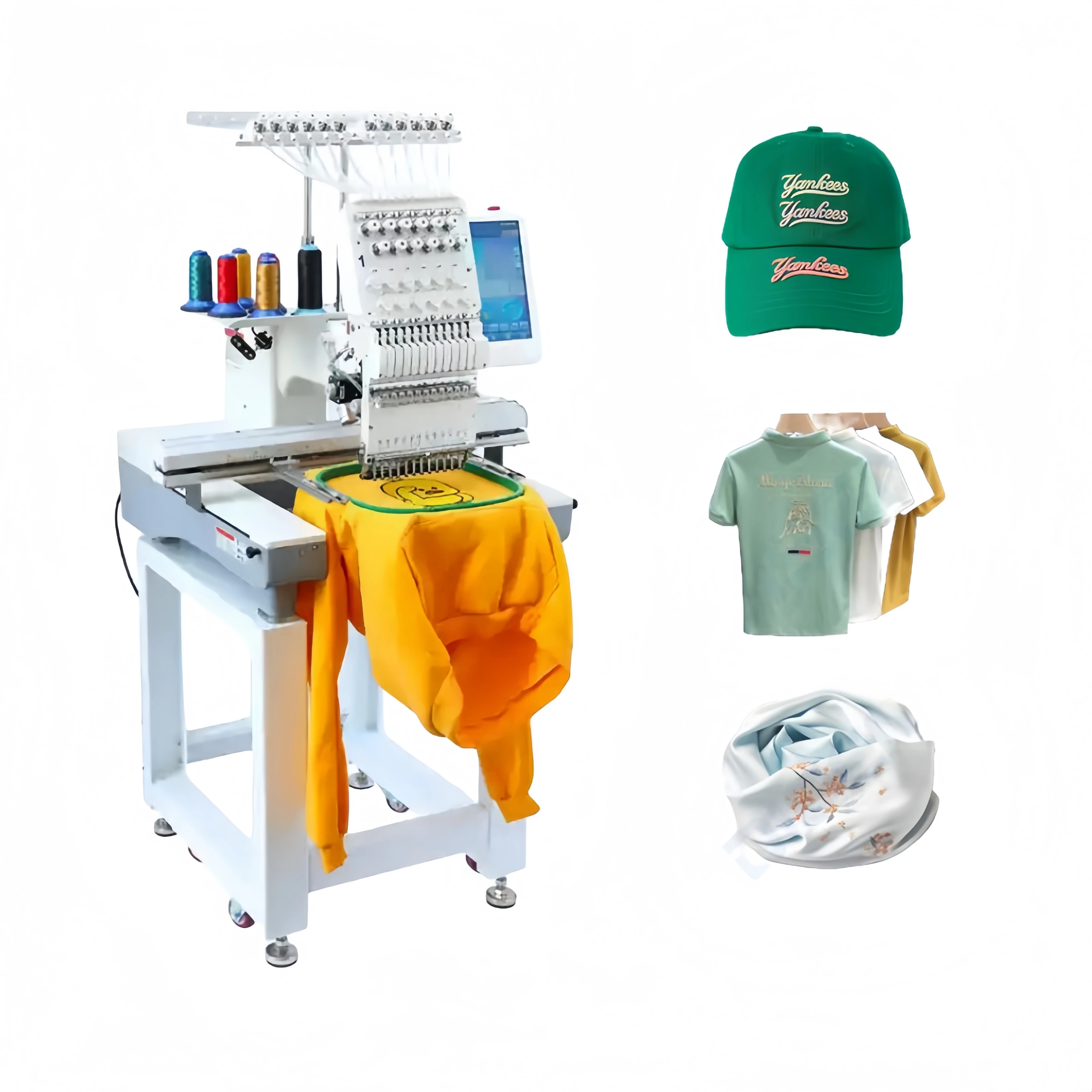 DDP shipping 12 15 needles big embroidery area 360*510 computerized single head cap embroidery machine