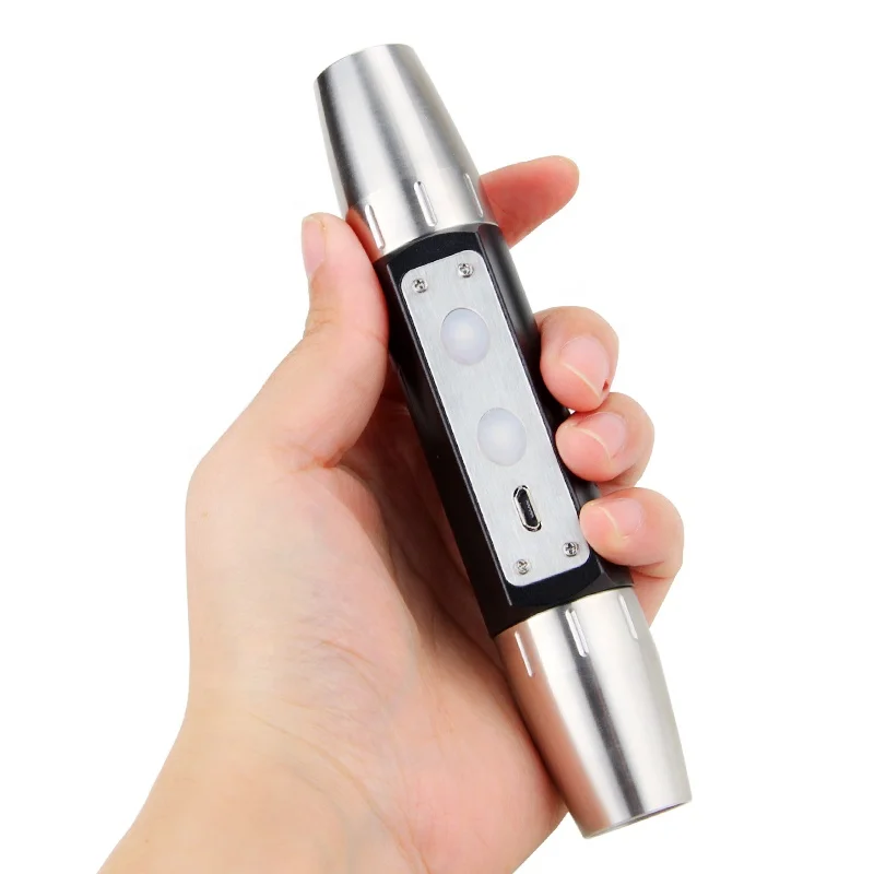 365nm 395nm UV LED Jade Flashlight Purple Yellow white 4 lights Usb Rechargeable Torch Identification Marker Checker Detection