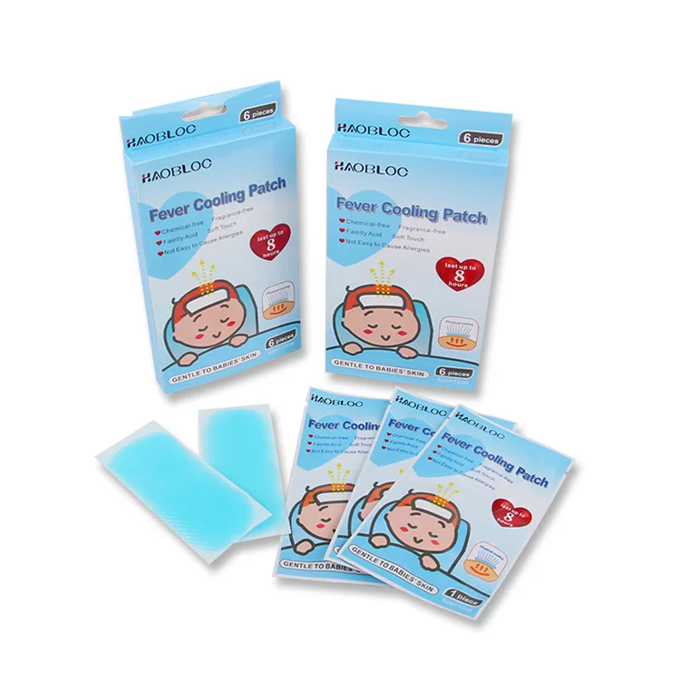 
Customized High Quality Hydrogel Antipyretic Forehead Fever Reduce Ice Cooling Gel Patches 
